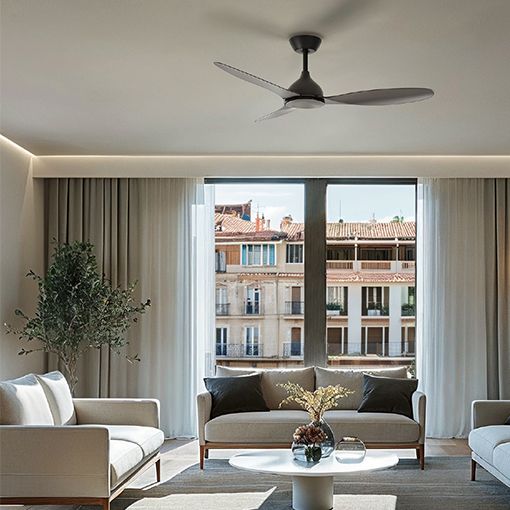 Ventilador sin luz para montaje en techo de diseño minimalista