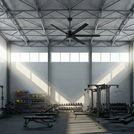 Ventilador industrial sin luz para montaje en techo.