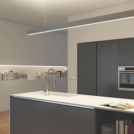 Perfil led de fácil instalación suspendido pasacable