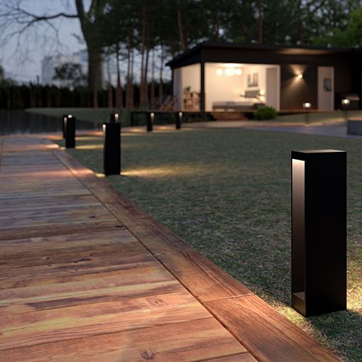 Luminarias de exterior con una agradable luz indirecta. Fabricadas para que la luz resulte lo menos intrusiva