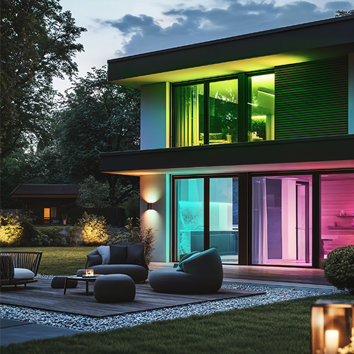 Tira led profesional para la decoración de espacios interiores y/o exteriores que permite destacar elementos y crear efectos decorativos con el color de la luz.