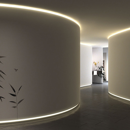 perficl aluminio superficie curvable tira led 12 w/m