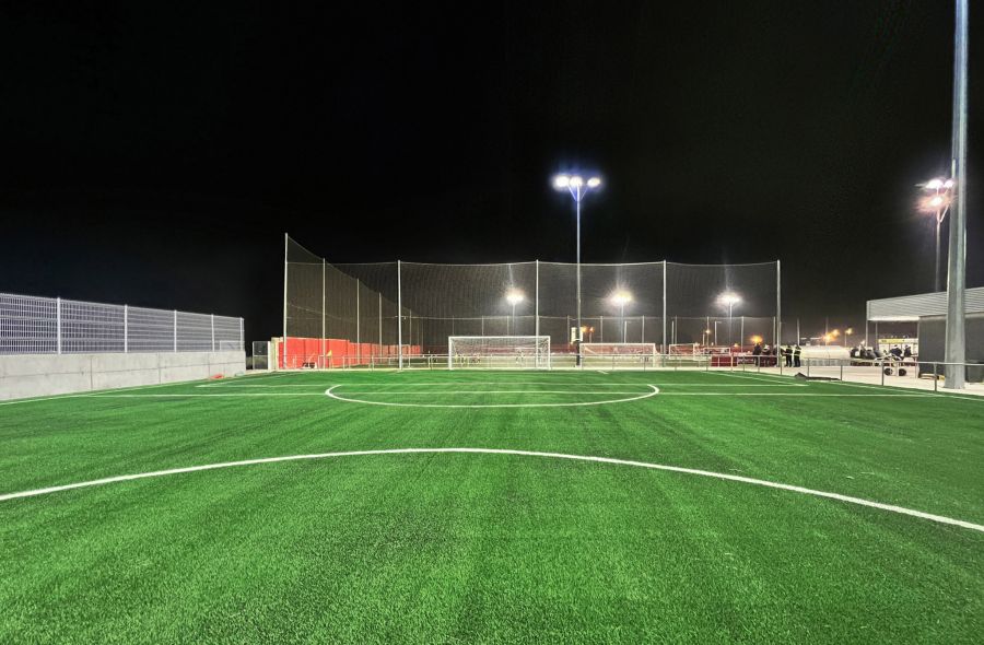 instalacion de Luminaria Campo Futbol 7 CMF JUSLIBOL Zaragoza